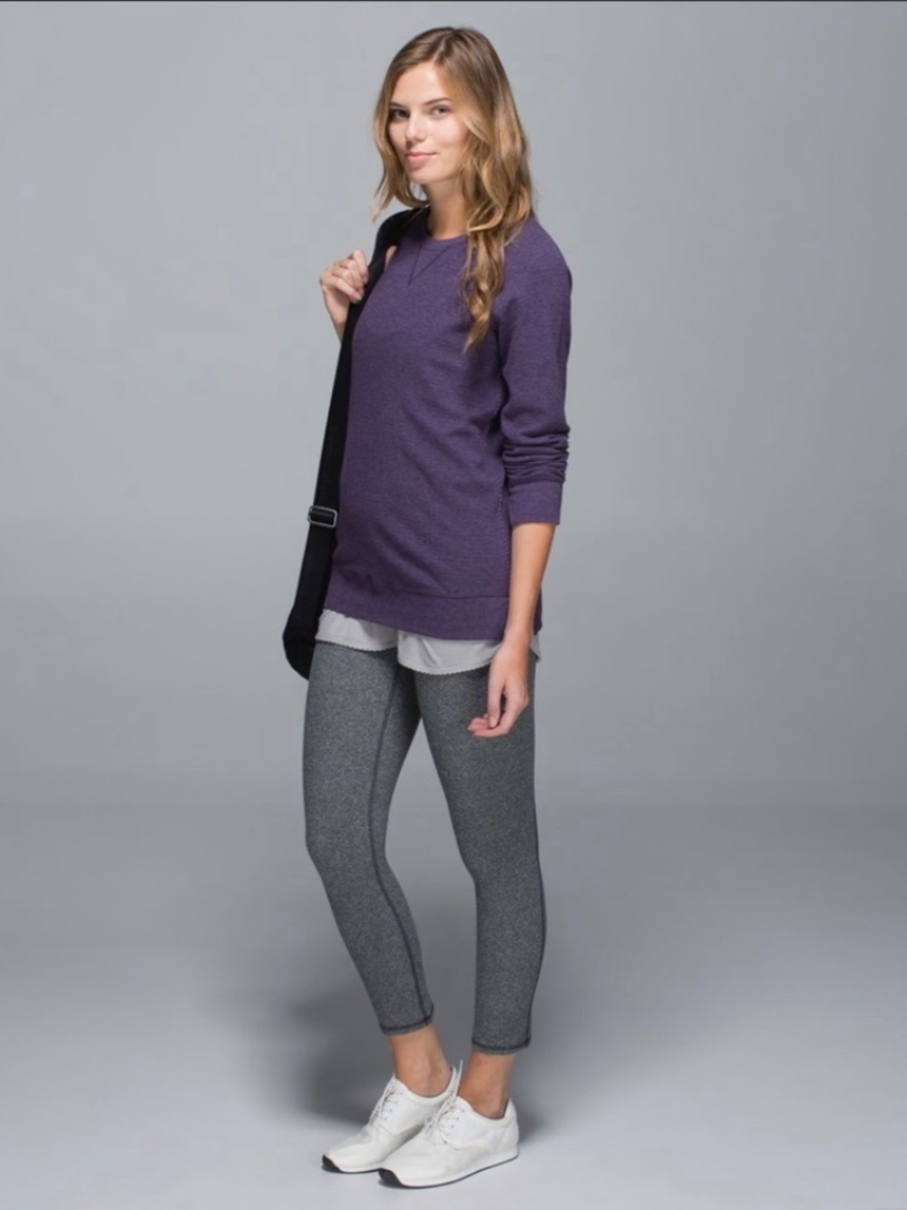 Lululemon Open Your Heart Long Sleeve Shirt | Heathered Deep Zinfandel | Size S